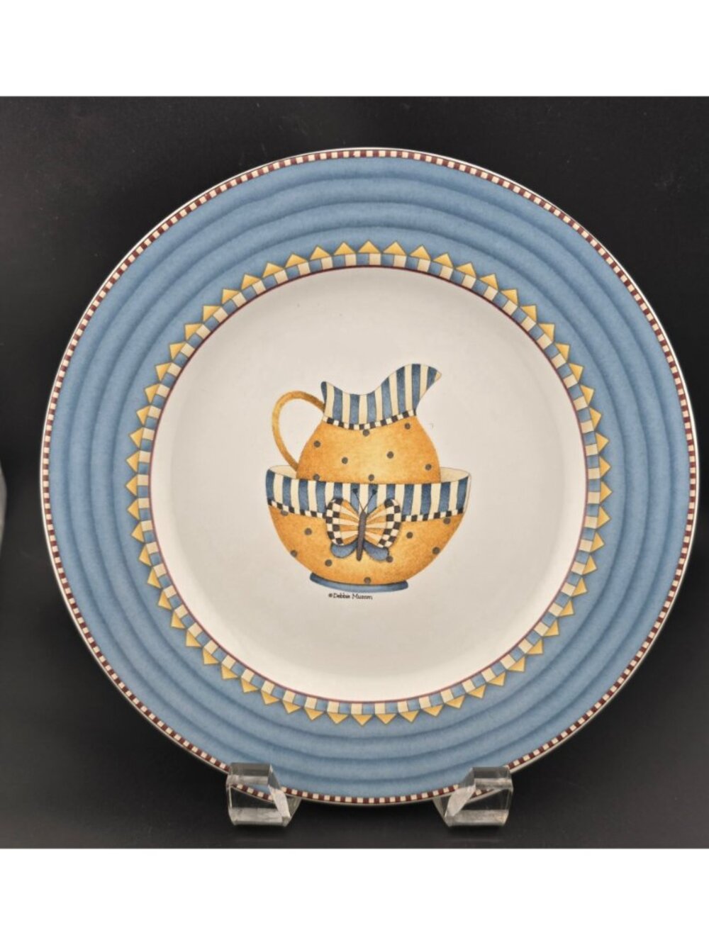 Vntg Debbie Mumm Country Kitchen (4) 8.25" Salad Plates Sakura READ - Picture 6 of 11